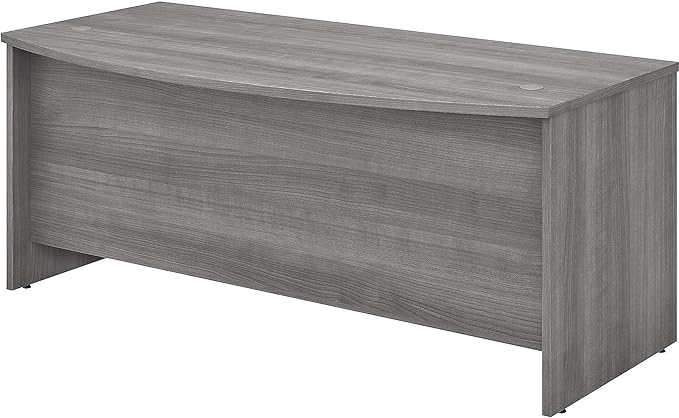 Bush Business Furniture Studio C 72W x 36D Bow Front Desk in Platinum Gray