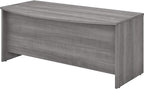 Bush Business Furniture Studio C 72W x 36D Bow Front Desk in Platinum Gray