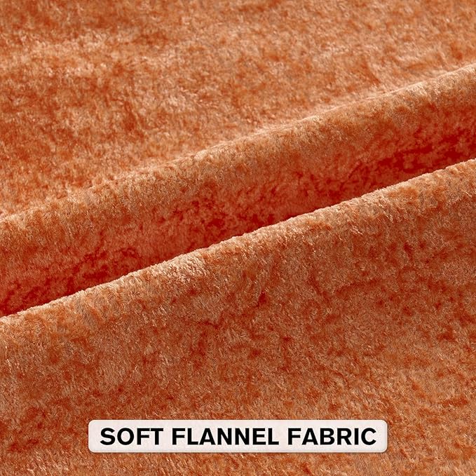 FUTEI Orange Flannel Throw Pillow Covers 22x22 Inch Set of 2,Soft Dimensional Textured Cushion Cases,Modern Home Decor for Couch Living Room