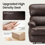 COLAMY Triple Motors Power Recliner Chair with Power Headrest & Lumbar Support Independent Adjustment for Living Room, Leather Electric Recliner Sofa Chair, Dark Brown