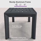 PURPLE LEAF 4 Pieces Patio Conversation Set Outdoor Wicker Furniture with Aluminum Table and Rattan Chairs Sofa Cushions Included for Porch Backyard Garden Balcony Gray