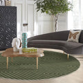 RUGGABLE x Jonathan Adler Machine Washable Area Rug – Labyrinth Fern Green 8 ft Round, Stain-Resistant, Non-Slip – Large Rugs for Living Room, Bedroom, Hallway, Entryway & Office–with Standard Pad