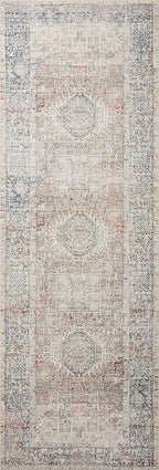 Loloi Chris Loves Julia Jules Collection JUL-07 Natural/Ocean 2'-6'' x 7'-6'', .13" Pile Height, Runner Rug