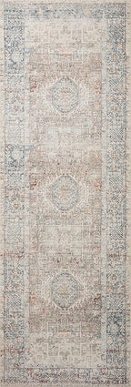 Loloi Chris Loves Julia Jules Collection JUL-07 Natural/Ocean 2'-6'' x 12'-0'', .13" Pile Height, Runner Rug