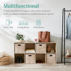 Best Choice Products 8-Cube Storage Organizer, 11in Shelf Opening, Bookcase, Display Shelf, Customizable w/ 3 Removable Back Panels – Light Oak