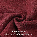 FUTEI Pack of 2 Burgundy Decorative Throw Pillow Covers 12x20 Inch Soft Cozy Solid Boucle Textured Lumbar Pillow Cases,Modern Home Decor for Couch Bed Living Room