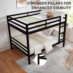 Full Over Full Bunk Bed with Thick Posts,Wooden Bunk Bed with High Guardrail and Ladder for Kids, Teens, Dorm Rooms, and Guest Rooms,No Box Spring Needed, Espresso