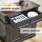 Black Farmhouse Storage Cabinet with 2 Doors and 1 Drawer, Adjustable Shelf, Freestanding Kitchen Pantry Cabinet, Modern Buffet Sideboard Coffee Bar Cabinet Living Room Bathroom Dining Room