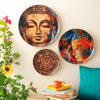 RITUALISTIC Nirvana Iron Wall Art Plates – Set of 3 Decorative Plates | Contemporary Metal Wall Decor | Modern Wall Hanging for Living Room, Bedroom & Home Interiors |Christmas gifts