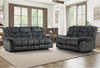 EBELLO Reclining Sofa Furniture Set, Loveseat Recliner Sofa and 3PC Bonded Manual Recliner Set for Living Room, Grey Green (Loveseat+Sofa)