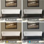 Madison Park Accent Bench for Living Room, Upholstered with Nailhead Trim, & Padded Seat Entryway Bench Small, End of Bed Bench with Back, 49.5" W x 19.25" D x 23" H, White Cream