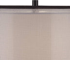 Possini Euro Design Sasha Modern Industrial Table Lamp 31 1/2" Tall Sculptural Black Metal Organza Sheer Outer White Fabric Inner Dum Shade for Bedroom Living Room House Bedside Nightstand Office