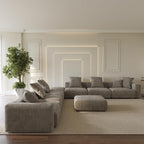 Oversized Modular Sectional Sofa with Ottomans,8 Seater Corduroy V Shaped Reversible Corner Couch,181.73" Convertible Sofa & Couch Free Combination for Living Rooom,Brown