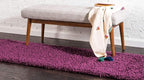 Unique Loom Solid Shag Collection Area Rug (2' 6" x 13' 1" Runner, Eggplant Purple)