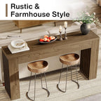 Tribesigns 59-Inch Long Wooden Console Sofa Table Behind The Couch with Vertical Slat Legs for Entrance, Hallway, Entryway, Living Room (Rustic Brown)