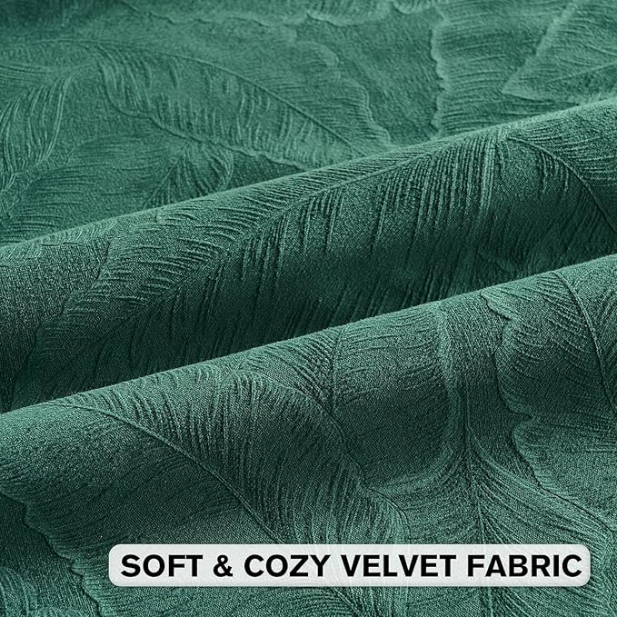 FUTEI Christmas Dark Green Velvet Throw Pillow Covers 16x16 Inch Set of 2,Soft Embossed Leaf-Relief Textured Cushion Cases,Natural Home Decor for Couch Living Room