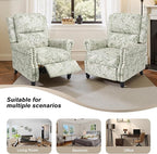 Recliner Chair, Modern Pushback Armchair with Adjustable Backrest & Footrest for Bedroom, Living Room (Rococo Green,Set of 2)