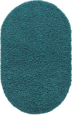 Unique Loom Solid Shag Collection Area Rug (3' 3" x 5' 3" Oval, Deep Aqua Blue)