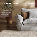 81'' Down Blend Loveseat, Deep Seat Cloud Sofa with Feather-Filled Cushions, Ultra Soft Sink-in Comfort Couch for Living Room, Modern Oversized Sofa – Pebble Gray