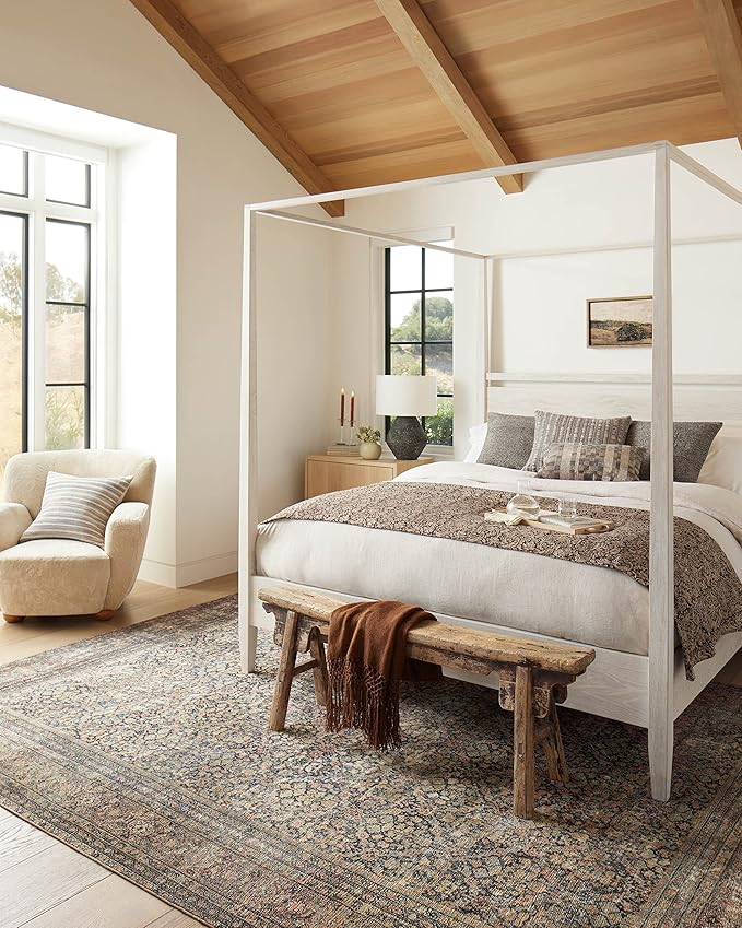 Loloi Amber Lewis Morgan Collection MOG-03 Denim/Multi 2'-3" x 7'-6" 38" Thick Runner Rug feat. CloudPile, Neutral, Room Décor, Vintage Inspired, Livingroom, Bedroom, Dining Area