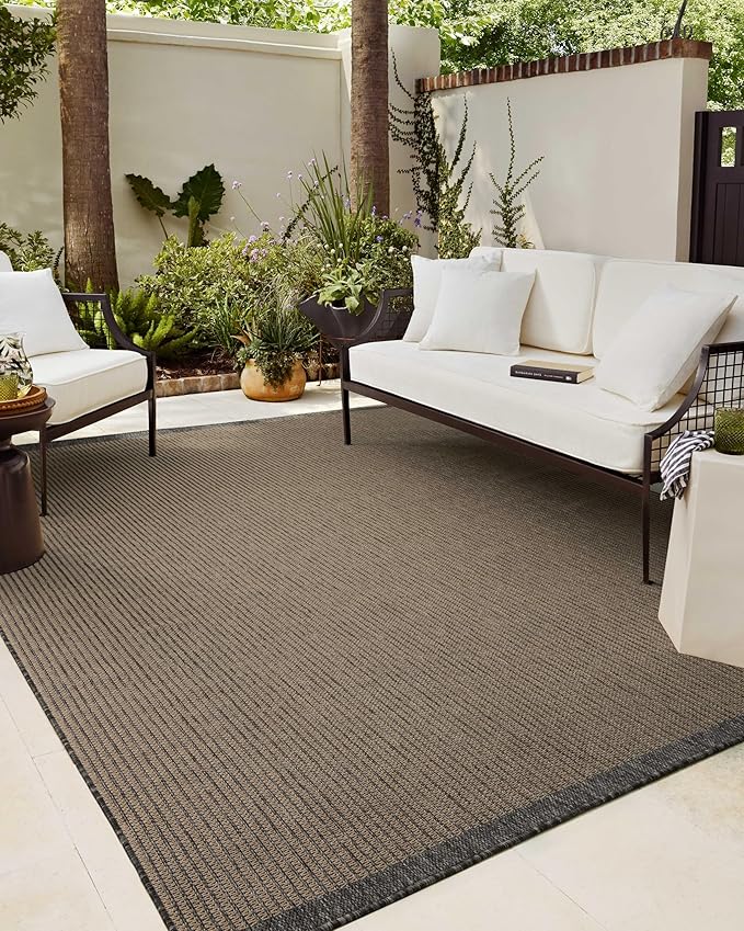 Loloi Chris Loves Julia Providence Collection PRC-03 Wheat/Charcoal 2'-3" x 3'-9", .12" Pile Height, Indoor/Outdoor Runner Rug