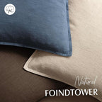 Foindtower Pack of 2, Decorative Linen Soild Throw Pillow Covers Soft Accent Euro Cushion Case Farmhouse Neutral Pillowcase for Chair Couch Sofa Bedroom Living Room Home Decor 18 x 18 Inch Dark Blue