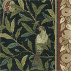 RUGGABLE x Morris & Co Washable Area Rug – Pomegranate Blue Green 8x10, Stain-Resistant, Non-Slip – Large Machine Washable Rugs for Living Room, Bedroom, Hallway, Entryway & Office–with Standard Pad