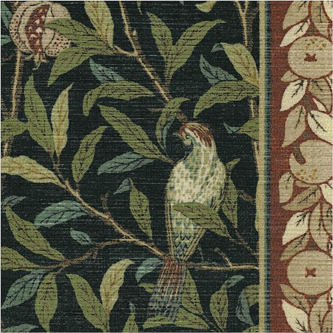 RUGGABLE x Morris & Co Washable Area Rug– Pomegranate Blue Green 2x3, Stain-Resistant, Non-Slip – Small Machine Washable Rugs for Living Room, Bedroom, Hallway, Entryway & Bathroom–with Cushioned Pad