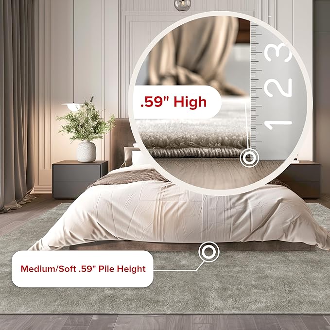 nuLOOM 2' x 10' Cozy Plush SuperiorWash Area Rug, Machine Washable, Non-Slip, Soft Fluffy Shag Carpet for Living Room Bedroom Kids Room Nursery Home Decor, Loni Beige