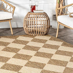 nuLOOM Outdoor Performance Collection Sabina Brown/Ivory, 2' x 10', Soft and Cozy, High Traffic, Stain Resistant, Easy Clean, Durable Runner for Indoor/Outdoor Patio, Deck, Porch, Garden, Courtyard