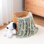 Berkshire Blanket Peanuts VelvetLoft Cute Character Snoopy Plush Throw Blanket,Peanuts Poses and Paws Loden,Throw 55 in x 70 in (Official Peanuts® Product)