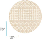 Livabliss Hapsburg Moroccan Shag Area Rug, 6'7" Round, Beige