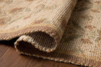Loloi Chris Loves Julia Rue Collection RUE-01 Wheat/Sage 7'-6" x 9'-6" Area Rug Jute Neutral Floral Living Room Bedroom Rug