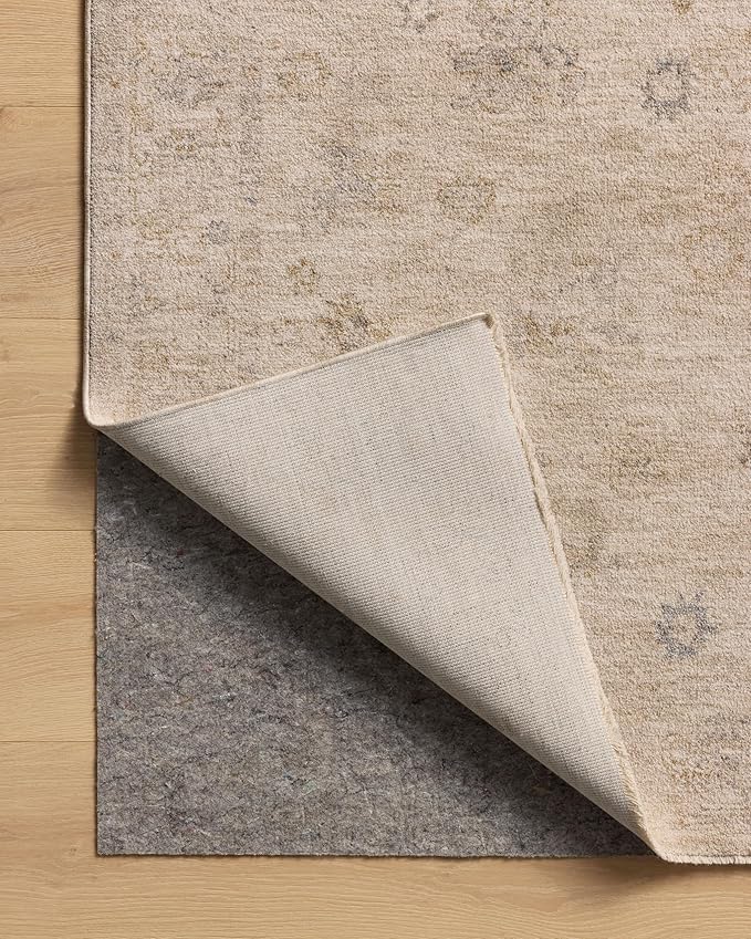 Loloi Chris Loves Julia Louisa Collection LOI-01 Oatmeal/Stone 9'-6" x 9'-6", .38" Pile Height, Round Area Rug
