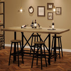 Tribesigns Bar Table, Industrial Counter Height Pub Table with Metal Footrest, 63-Inch Rectangle Wood Kitchen Dining Table with Sturdy Metal Frame for Dining Room, Home Bar (Gray)