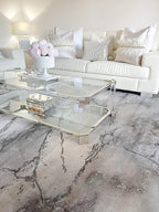 SAFAVIEH Craft Collection Area Rug - 5'3" Square, Grey & Silver, Modern Abstract Design, Non-Shedding & Easy Care, Ideal for High Traffic Areas in Living Room, Bedroom (CFT877G)
