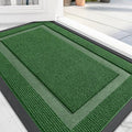 OLANLY Front Door Mat Indoor Outdoor Entrance, Waterproof All-Season, All-Weather Doormat, Sturdy Natural Rubber, Fade Resistant, Low Profile, Easy Clean Patio Porch Entryway Mat, 59x20, Green