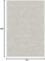 RUGGABLE x Jonathan Adler Machine Washable Modern Area Rug – Labyrinth Camel/Ivory 6x9, Stain-Resistant, Non-Slip – Medium Rugs for Living Room, Bedroom, Hallway, Entryway & Office–with Standard Pad