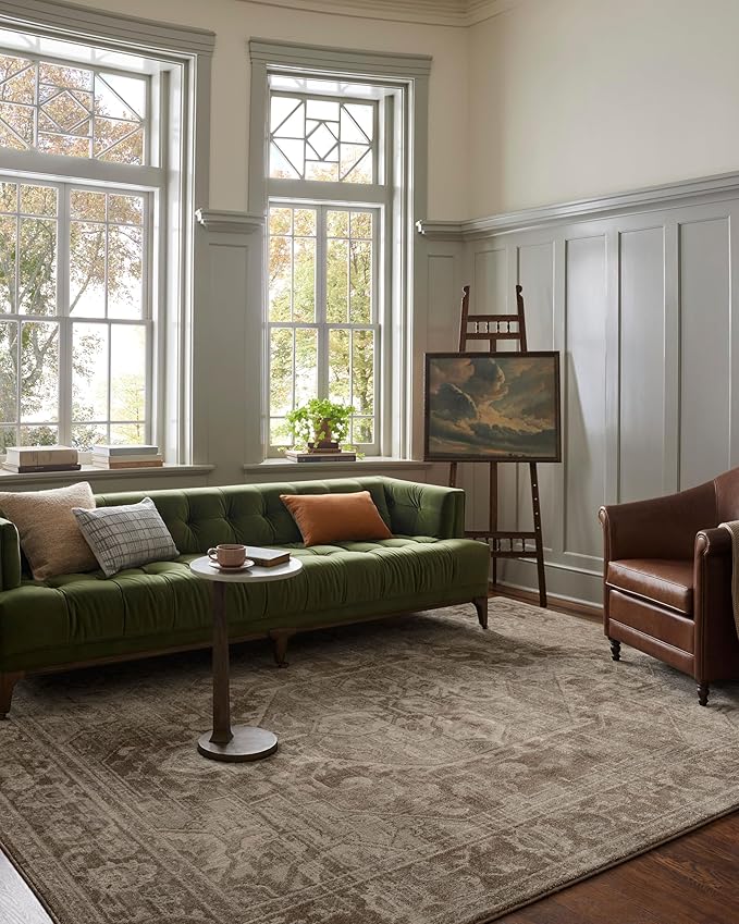 Loloi Magnolia Home by Joanna Gaines Mona Collection MOA-01 Cocoa/Stone 5' x 7'-8" Area Rug
