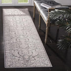 SAFAVIEH Reflection Collection Runner Rug - 2'3" x 8', Dark Grey & Cream, Non-Shedding & Easy Cleaning, Ideal for Living Room, Bedroom (RFT665B)