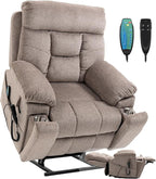 Lift Chair Recliners Lay Flat Sleeping Dual Motor for Elderly Infinite Position Recliner with Heat Massage Up to 400 LBS Electric Power Lift Recliner