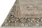 Loloi Layla Collection LAY-03 Olive/Charcoal 3'-6" x 5'-6" .13" Thick Accent Rug, Soft, Durable, Vintage Inspired, Distressed, Low Pile, Non-Shedding, Easy Clean, Printed, Living Room Rug