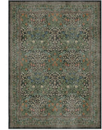 RUGGABLE x Morris & Co Washable Area Rug– Blackthorn Forest Green 5x7, Stain-Resistant, Non-Slip – Medium Machine Washable Rugs for Living Room, Bedroom, Hallway, Entryway & Office–with Cushioned Pad