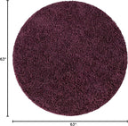 Unique Loom Solid Shag Collection Area Rug (5' 3" Round, Eggplant Purple)