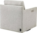 CHITA Swivel Accent Chair with Electric Footrests, FSC Certified Upholstered Living Room Sofa Chair with Power Motor, USB and Type-C Ports, Light Grey