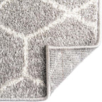 Unique Loom Trellis Frieze Collection Area Rug - Geometric (2' x 10' Runner, Light Gray/ Ivory)