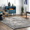 nuLOOM 4' x 6' Cozy Plush SuperiorWash Area Rug, Machine Washable, Non-Slip, Soft Fluffy Shag Carpet for Living Room Bedroom Kids Room Nursery Home Decor, Loni Grey