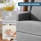 Swivel Glider Recliner Chairs Set of 2 for Adults - High Back Rocker Recliners with Deep Seat, Comfortable & Quiet Upholstered Fabric Armchairs for Living Room or Nursery, Manual Reclining-Light Gray