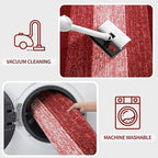 Kitinjoy Indoor Outdoor Door Mat, 48x30 Non-Slip Absorbent Dirt Trapper, Low-Profile Washable Inside Entrance Front Floor Mat, Sturdy Soft Entry Doormats for Entryway, Burgundy