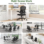 Office Chair Ergonomic Desk Chair - Mesh Comfy Home Desk Office Chairs with Wheels Adjustable Lumbar Support Flip up Armrest Executive Rolling Swivel Teacher Task Computer Chair Black